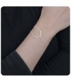 C-shaped Pipe Silver Bracelets BRS-719 